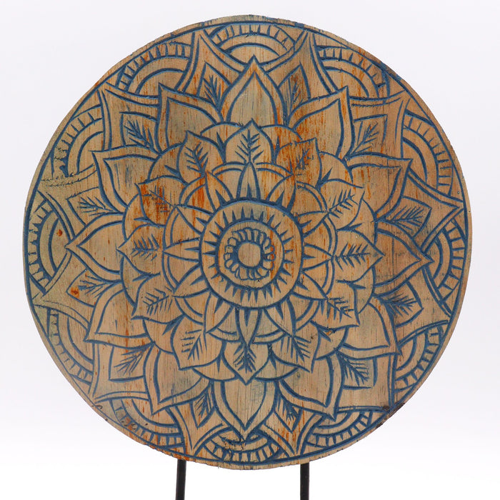 Buddha Feng Shui Set - Blumenmandala, Blau