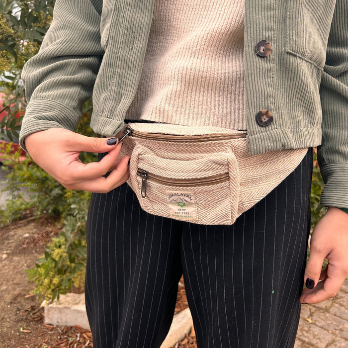 Gürteltasche aus Baumwolle und Hanf – Natur