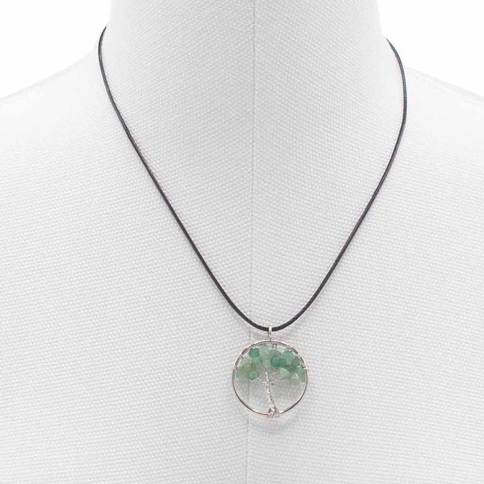 Gemstone Tree of Life Pendant - Jade