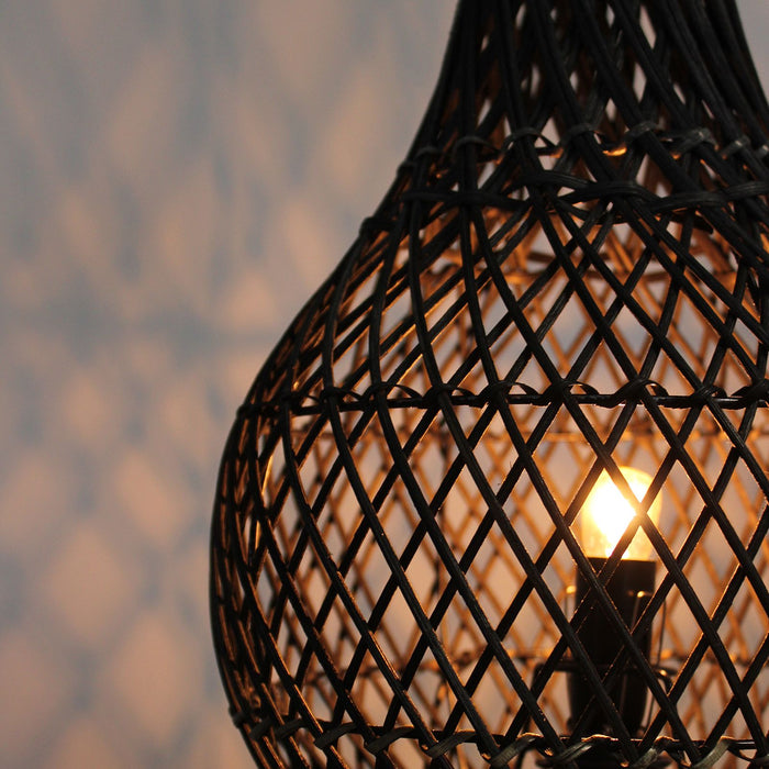 Lampe de table en rotin - Marron foncé
