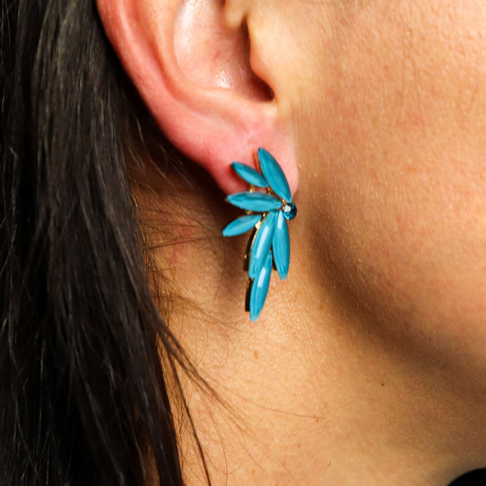 Nymph Aurora Glass Earrings - Fairies, Teal Green
