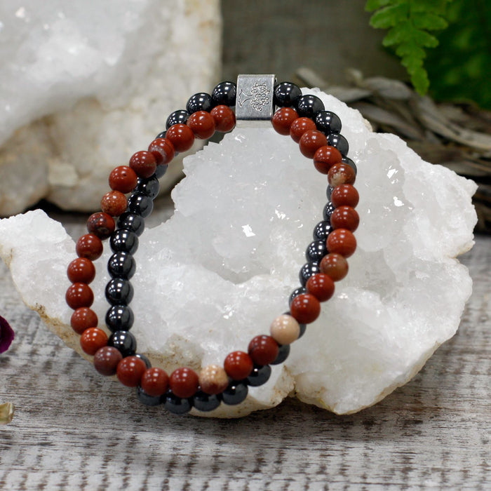 Magnetisches Edelsteinarmband - Rotstein