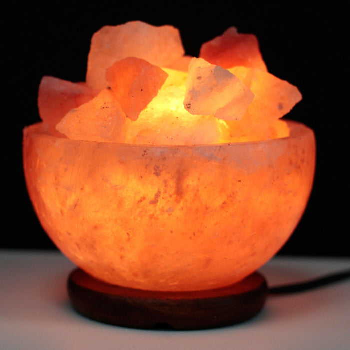 Himalaya-Salz-Feuerschale mit „Glut“
