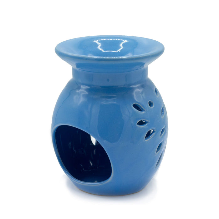 Keramik-Duftlampe - Floral, Blau