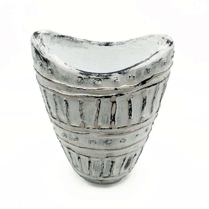 Vase en céramique de forme ornementale - Col large, Crème