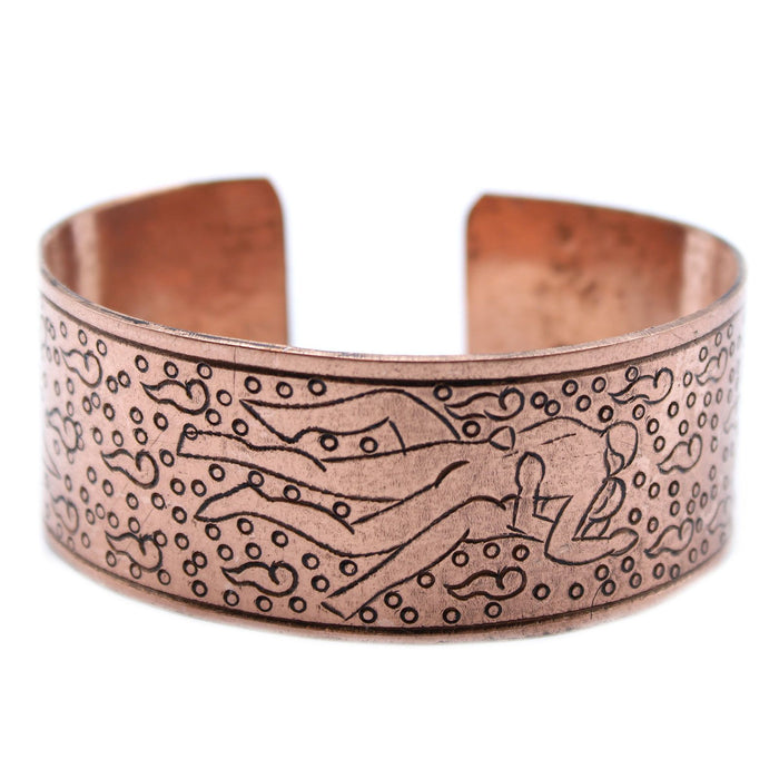 Tibetan Mantra Bracelet - Kamasutra, Extra Wide Copper