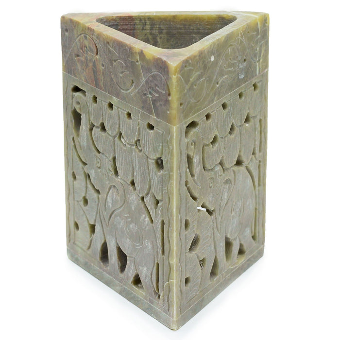 Dreieckige Speckstein-Duftlampe – Elefant