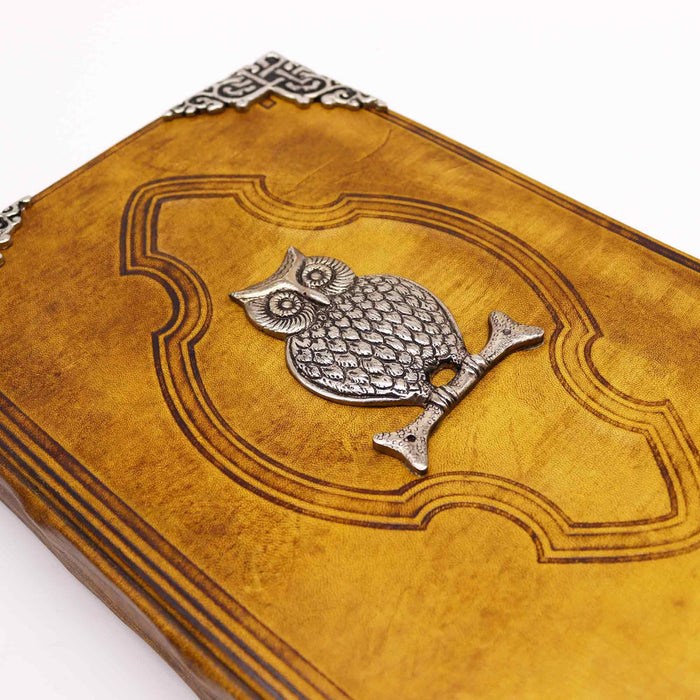 Leder Notizbuch - Eule (25x18cm)