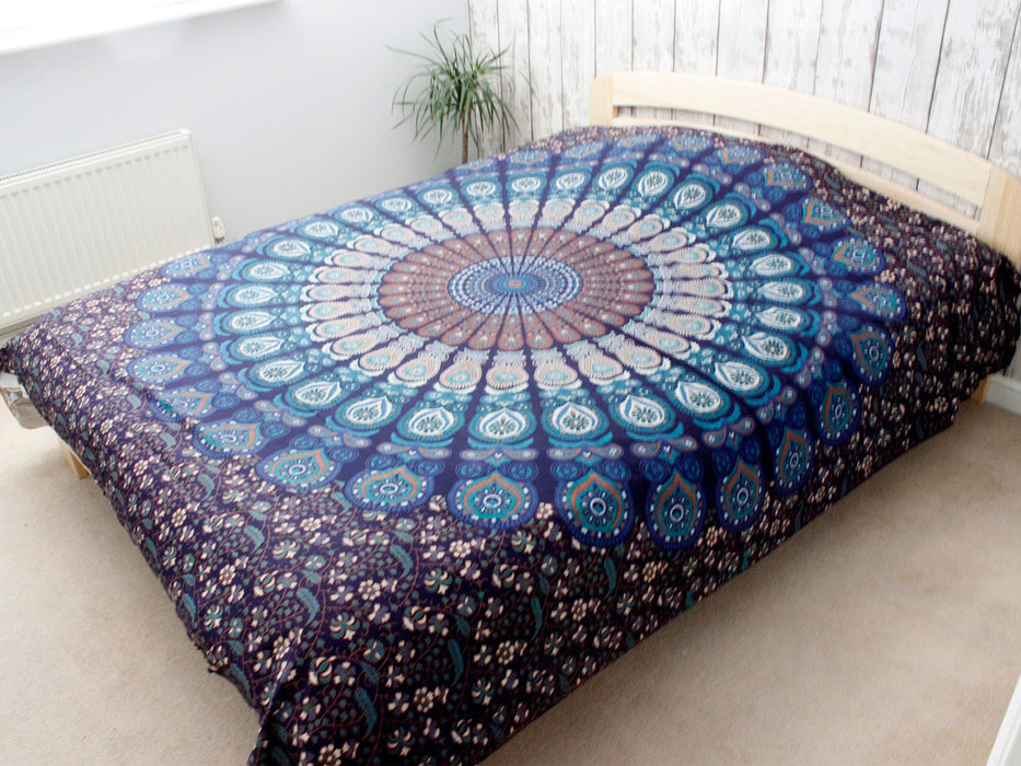 Double Cotton Bedspread / Wall Hanging - Classic Mandala