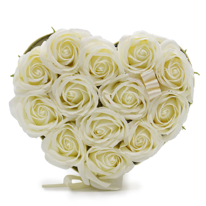 Soap Flower Gift Bouquet - Rose Heart, Cream