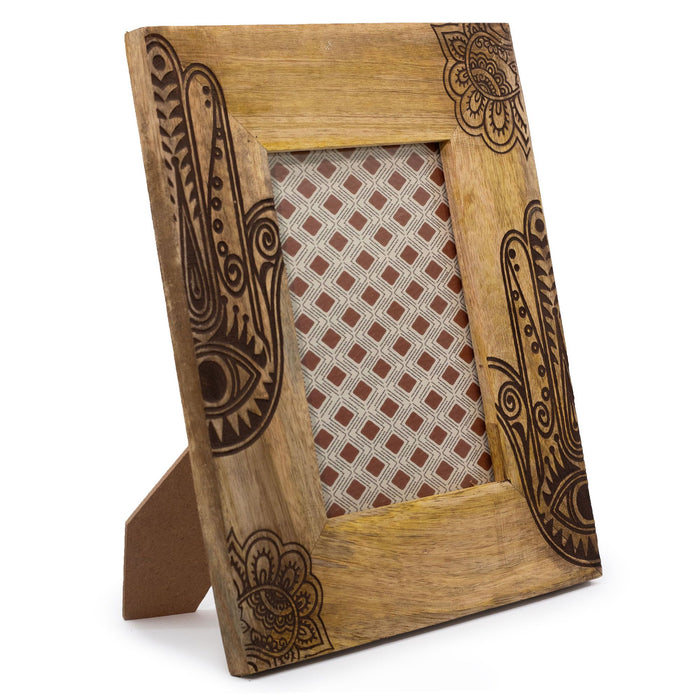 Bilderrahmen aus Mangoholz – Hamsa, Schwarz