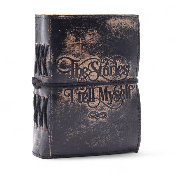 Ledernotizbuch – Die Geschichten, die ich mir erzähle, Büttenrand (12,7 x 8,9 cm)