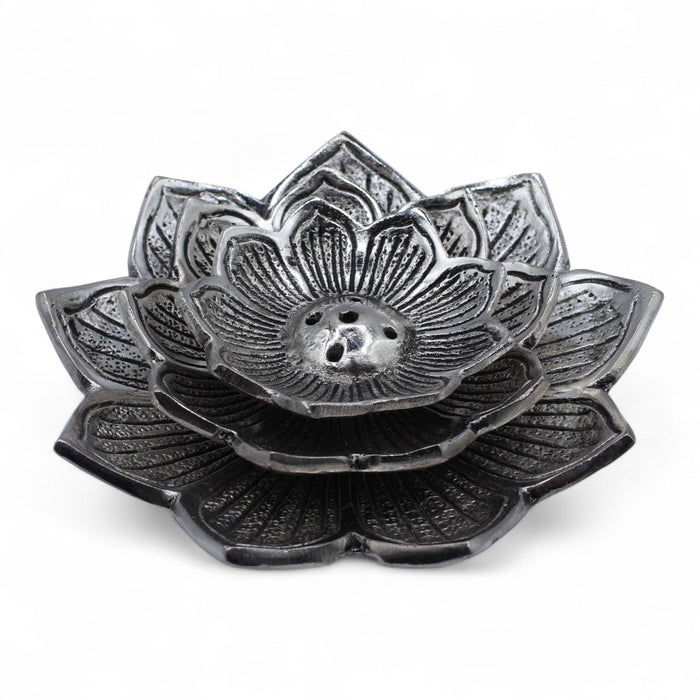 Räucherstäbchenhalter aus poliertem Aluminium – Lotusblume
