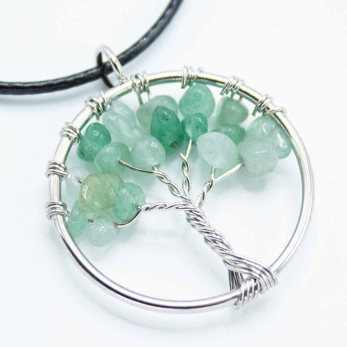 Gemstone Tree of Life Pendant - Jade