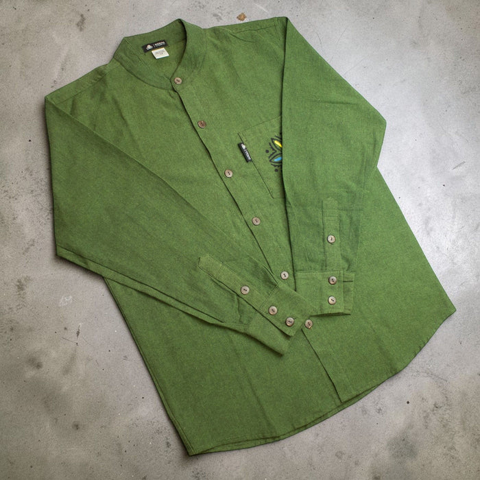 Soft Cotton Kathmandu Shirt - Forest Green (XXL)