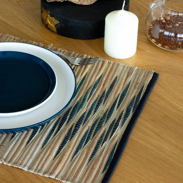 Wasserhyazinthen-Tischset – Blaue Wellen