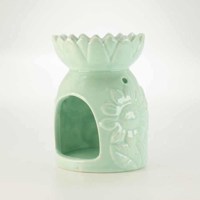 Keramik-Duftlampe – Sonnenblume, Pastellgrün