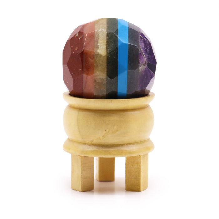 Faceted Gemstone Healing Ball - Seven Chakra