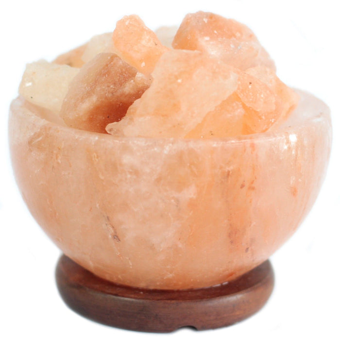 Himalaya-Salz-Feuerschale mit „Glut“