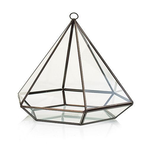 Glas- & Messing-Terrarium – Großer Diamant