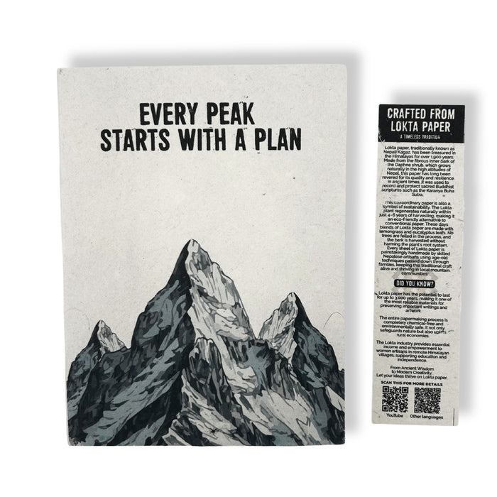 Lokta Notizbuch & Lesezeichen - Jeder Gipfel beginnt mit einem Plan (20,3x15,2 cm)