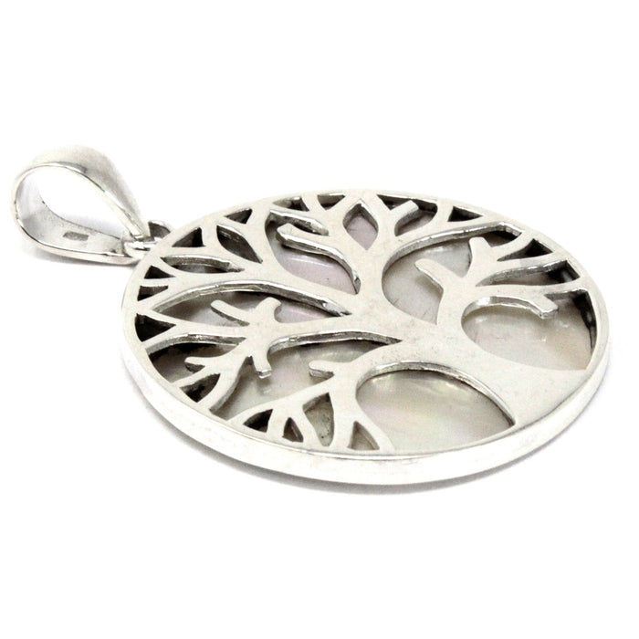 Sterling Silver & Mother-of-Pearl Pendant - Tree of Life (30mm)