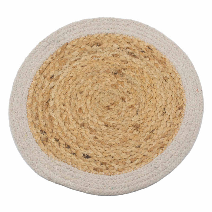 Set de table en jute et coton - Ivoire