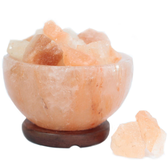 Himalaya-Salz-Feuerschale mit „Glut“
