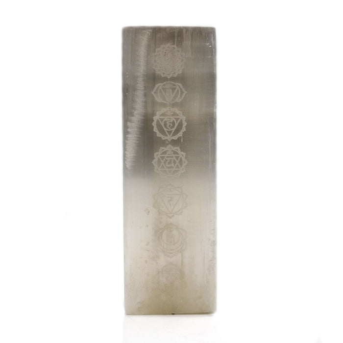 Selenit-Blocklampe – 7 Chakren