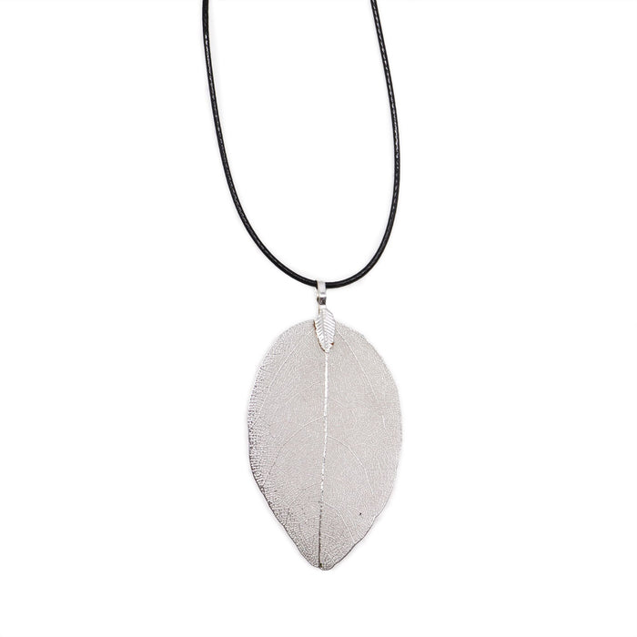 Tapferkeits-Blatt-Halskette – Silber