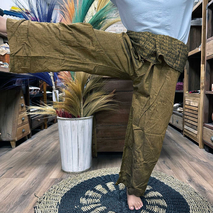 Thai Fisherman Pants - Mandala Mantra, Orange