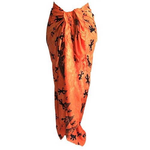 Bali Sarong - Gecko, Orange