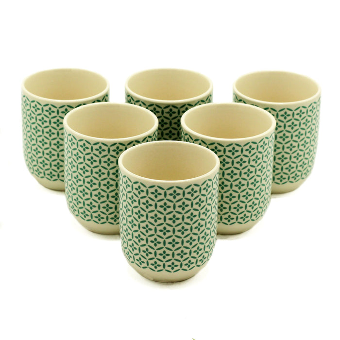Tasses à thé aux herbes - Mosaïque verte
