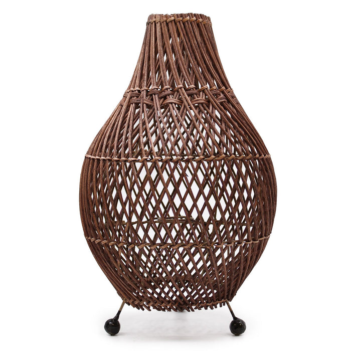 Lampe de table en rotin - Marron foncé