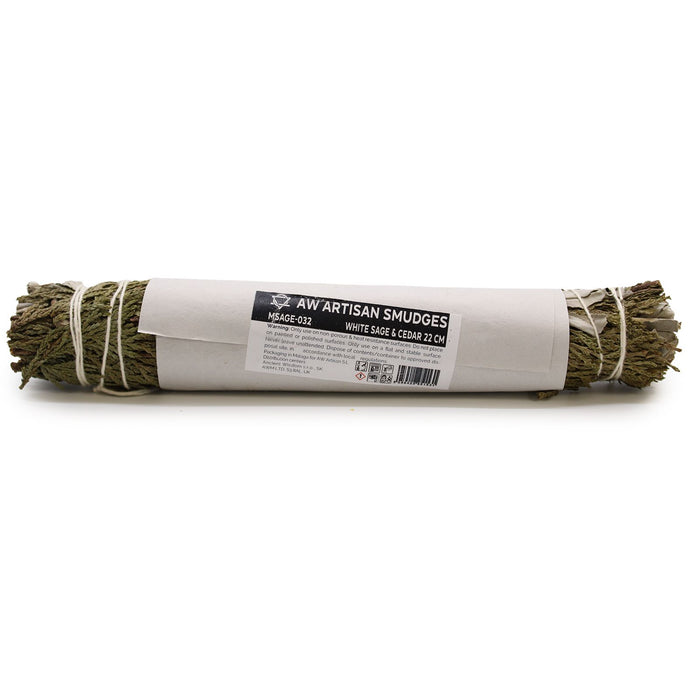 Smudge Stick - White Sage & Cedar (22cm)
