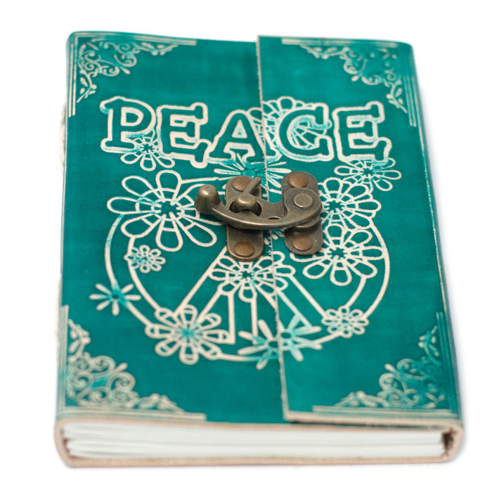 Leder Notizbuch - Peace (18x13cm)