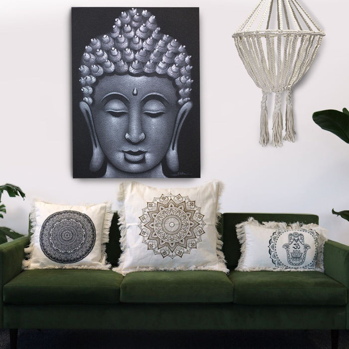 Cotton Cushion Cover - Lotus Mandala, Bronze