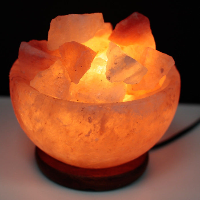 Himalaya-Salz-Feuerschale mit „Glut“