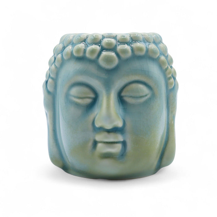 Keramik Duftlampe - Buddha Kopf, Pastellblau