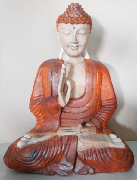 Carved Wood Buddha Statue, Teaching Transmission - 60cm