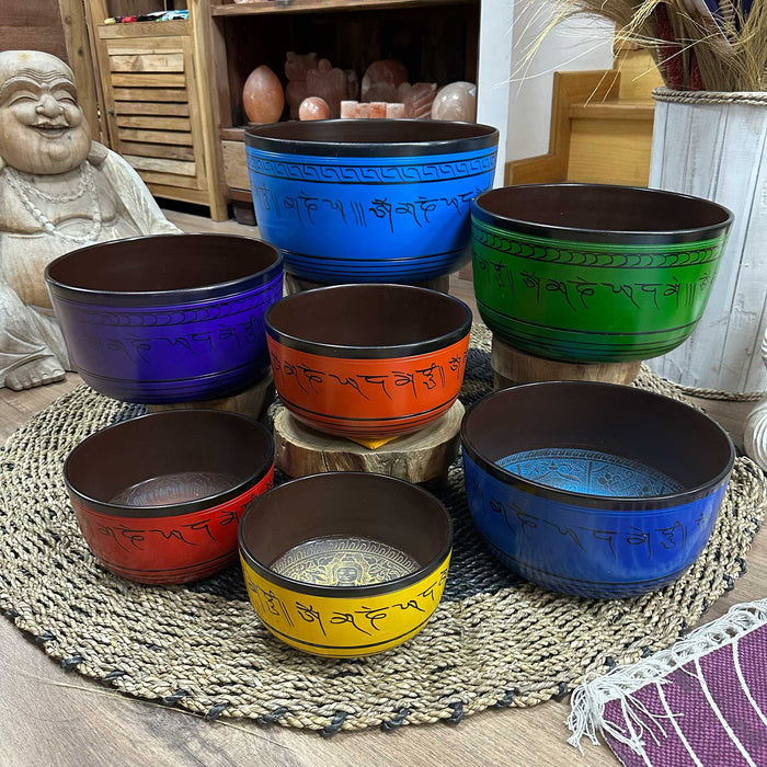 Large Chakra Set of Seven Singing Bowls (19.5cm - 35cm)