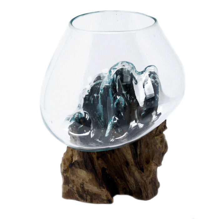 Geschmolzenes Glas auf Gamal-Wurzel – Große Schale