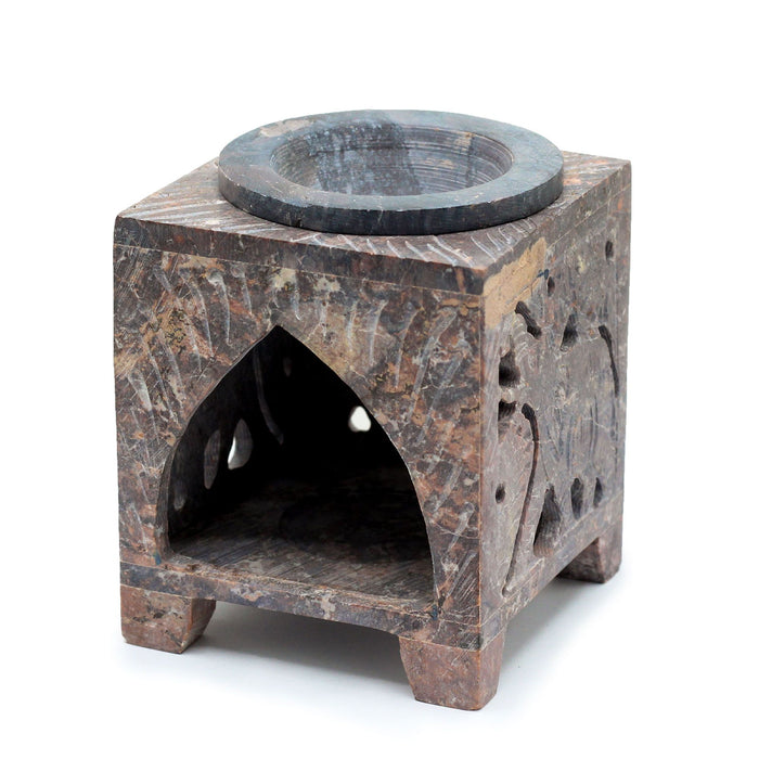 Eckige Speckstein-Duftlampe – Elefant