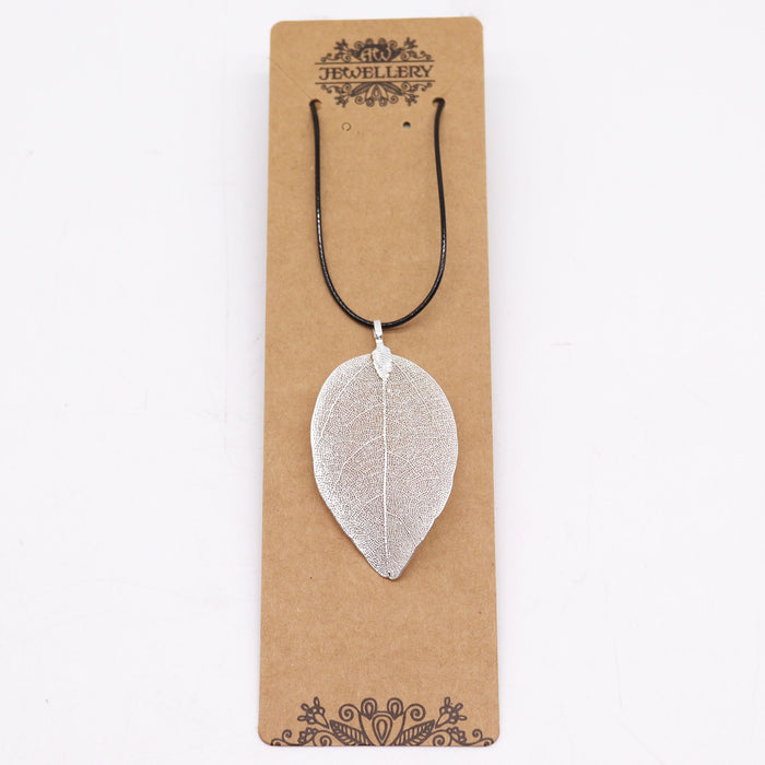 Tapferkeits-Blatt-Halskette – Silber