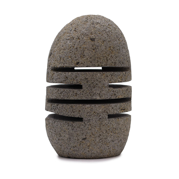 Kerzenhalter aus Natur-Flussstein – stehend geschnitten (20x9cm)