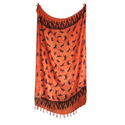 Bali Sarong - Gecko, Orange