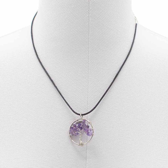 Gemstone Tree of Life Pendant - Amethyst