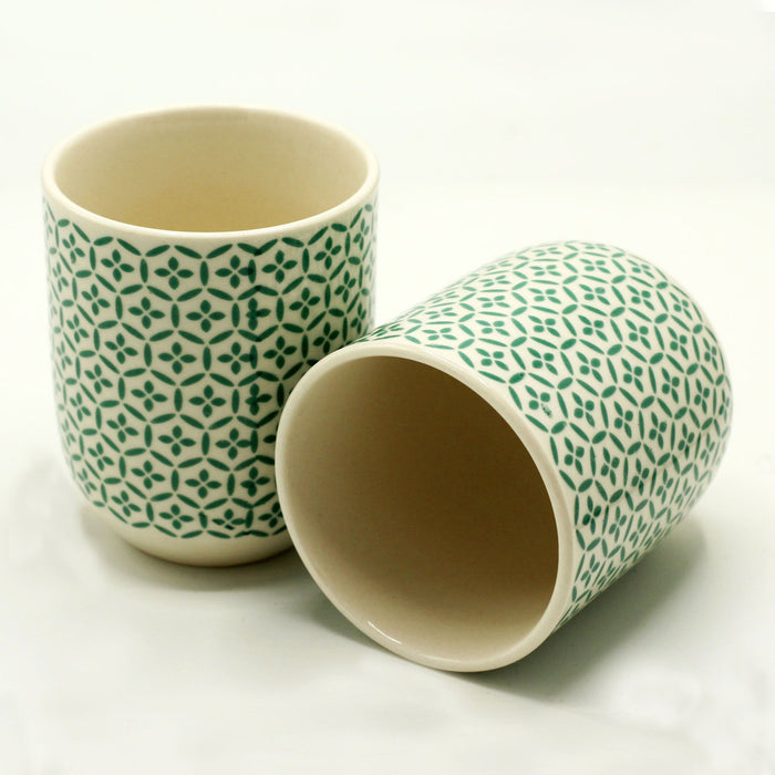 Tasses à thé aux herbes - Mosaïque verte
