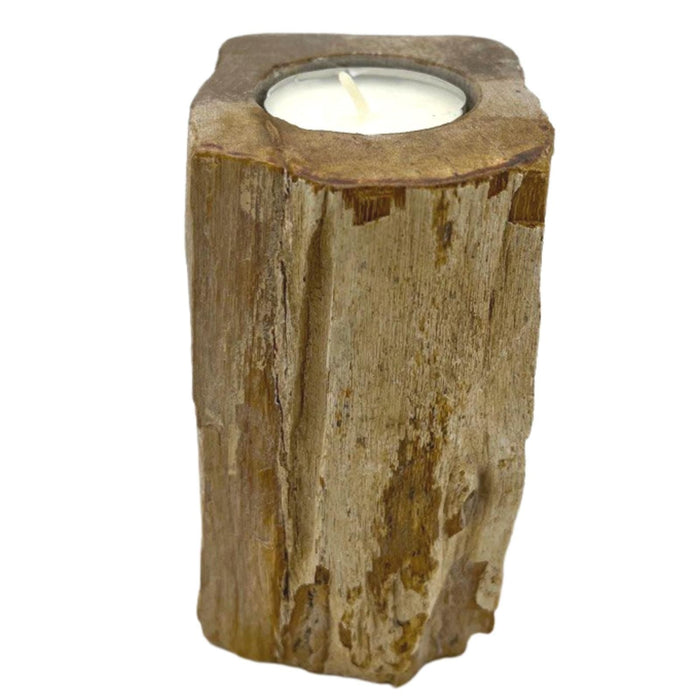 Teelichthalter aus fossilem Holz – einzeln, hoch