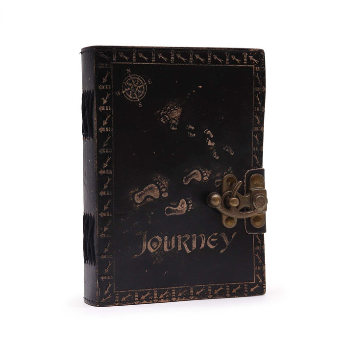 Leder Notizbuch – Reise, Dunkelbraun (17,8 x 12,7 cm)